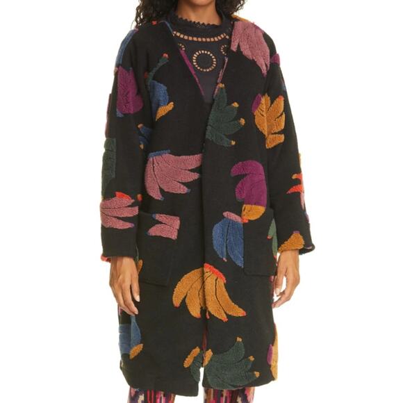 FARM Rio Sweaters - Farm Rio Banangola Fleece Cardigan (Size Medium)